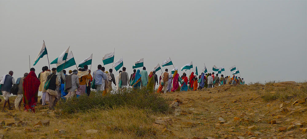 Walk for land rights, Chambal, India, 2009.