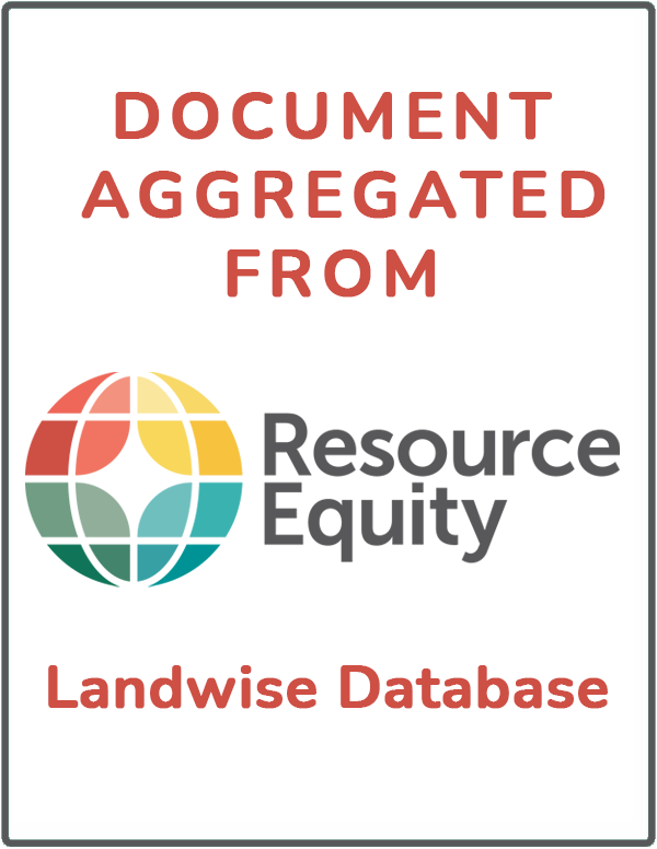 Document aggregated from Resource Equity Landwise Database