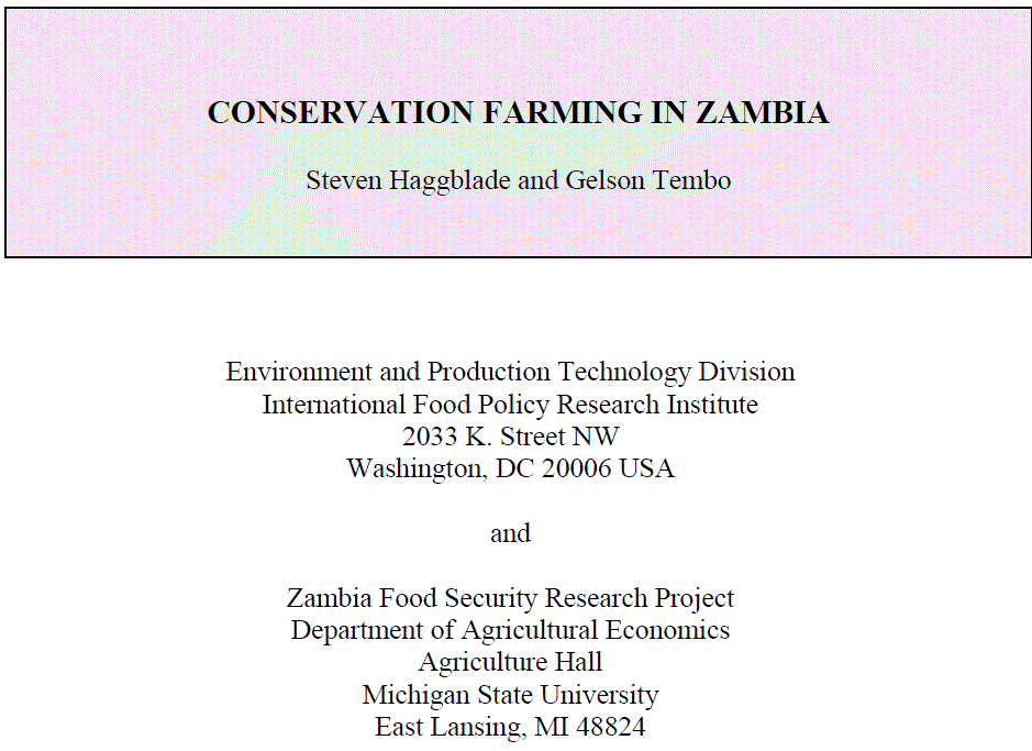 Conservation farming in Zambia