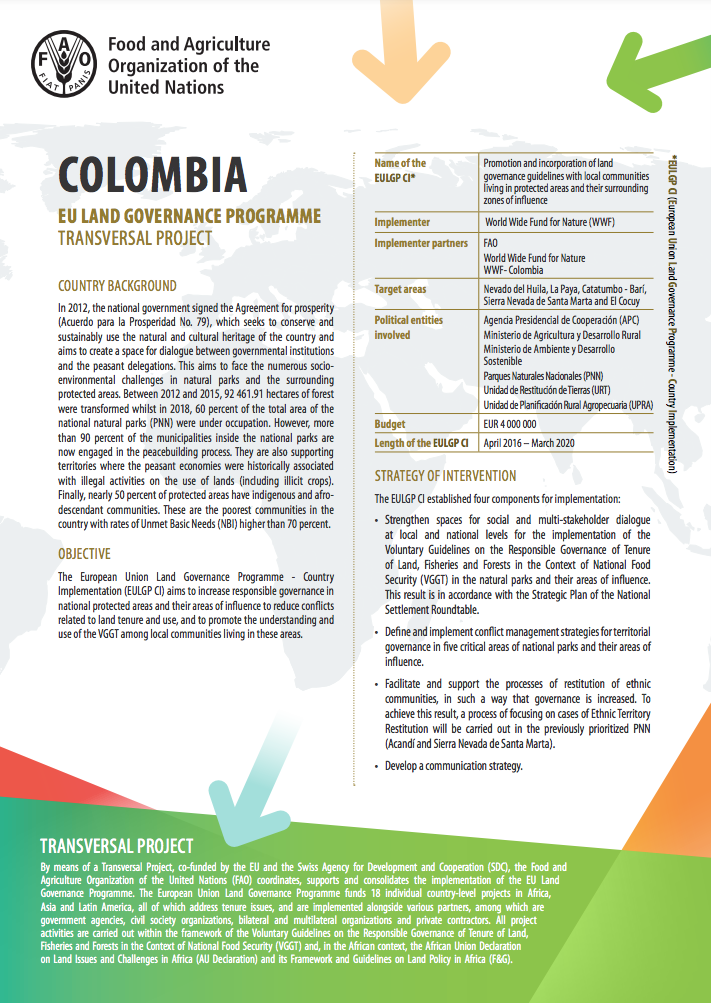 EU Transversal support to country implementation - Colombia 