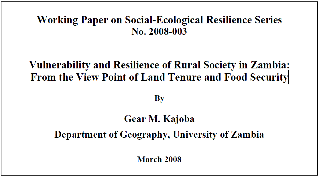 Land tenure and food security