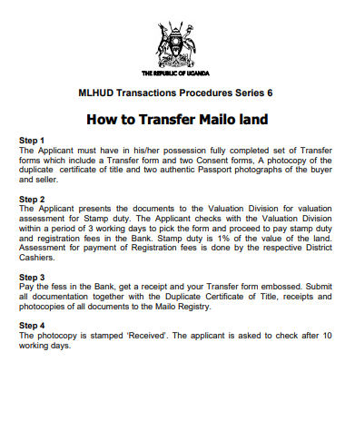 How to Transfer Mailo land 