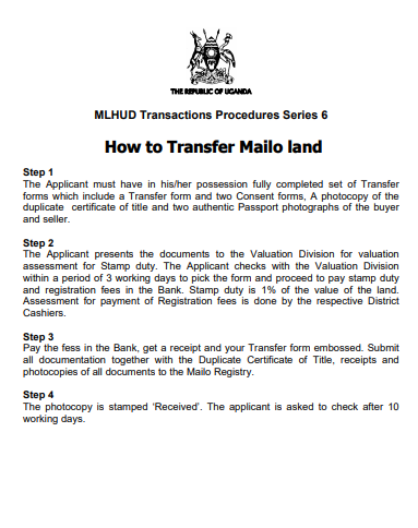 How to Transfer Mailo land 