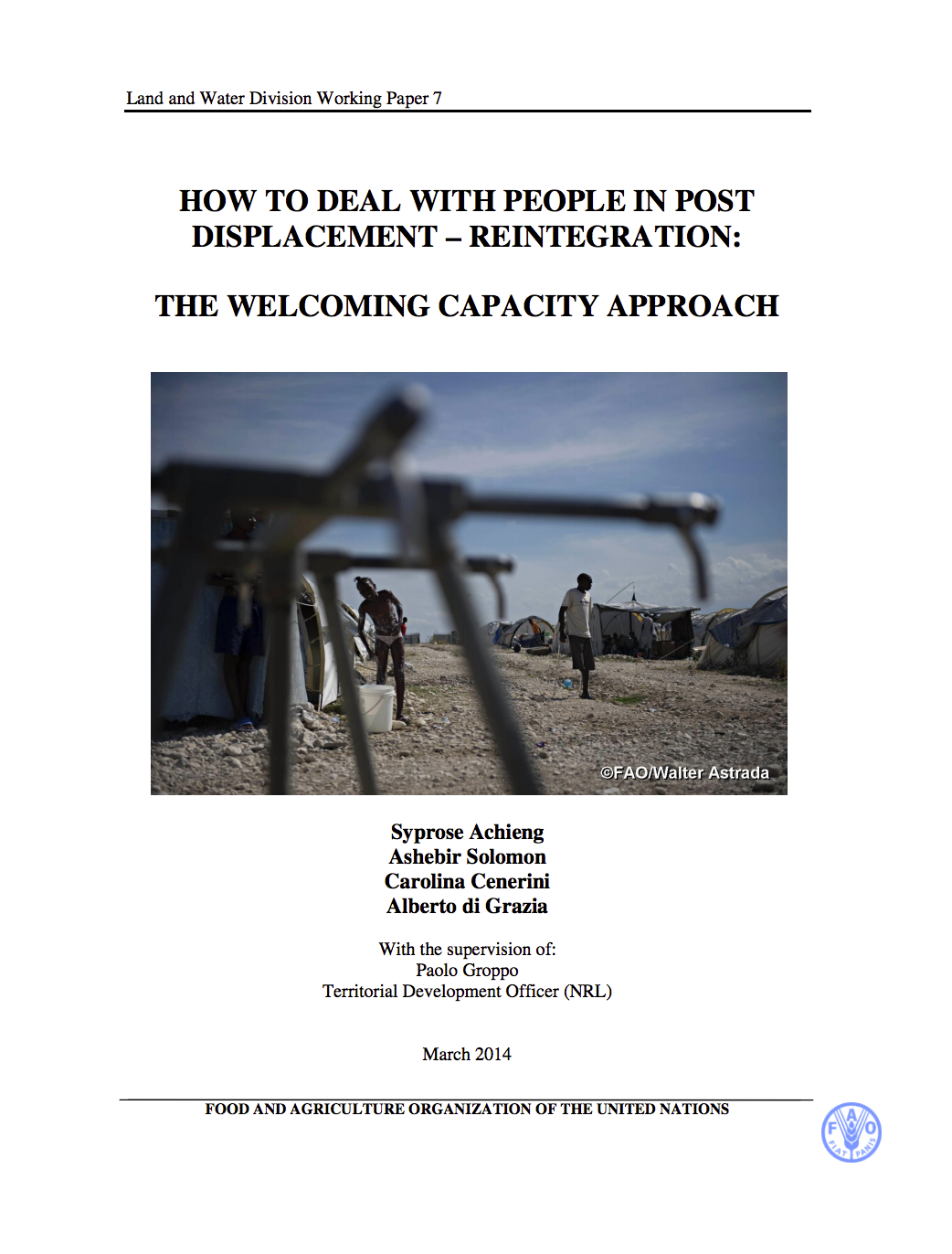 How to deal with people in post displacement - reintegration: the welcoming capacity approach cover image