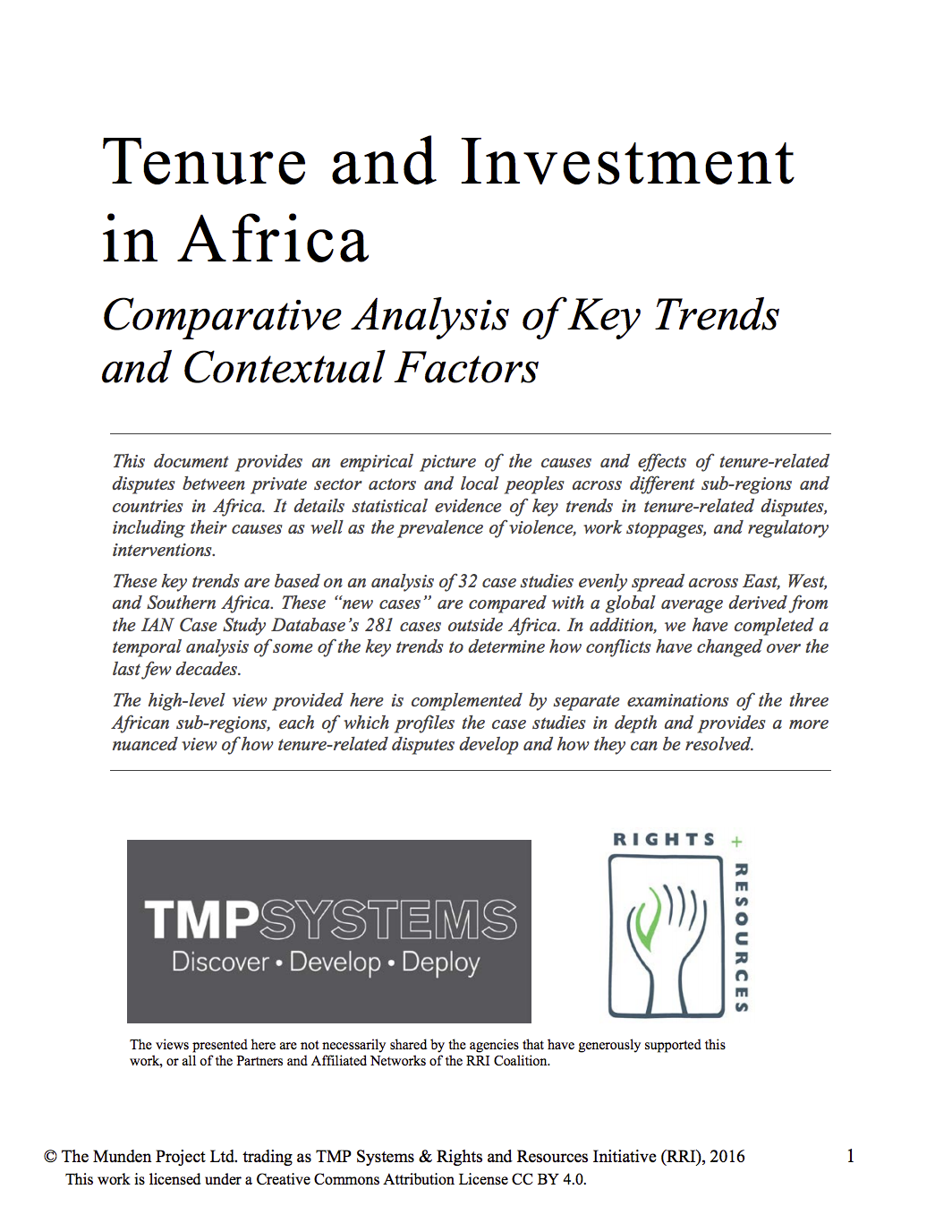 Tenure and Investment in Africa cover image
