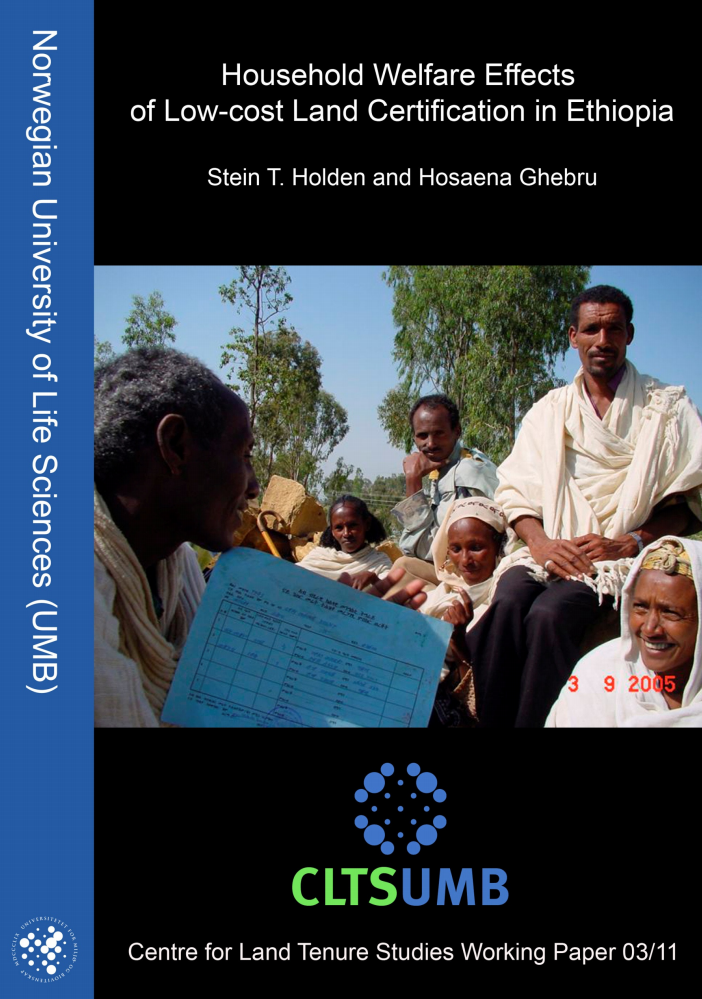 Household Welfare Effects of Low-cost land certification in Ethiopia cover image