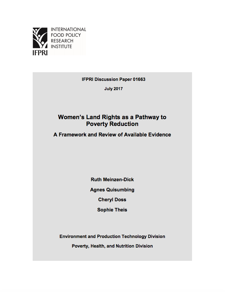 Women’s Land Rights as a Pathway to Poverty Reduction  cover image