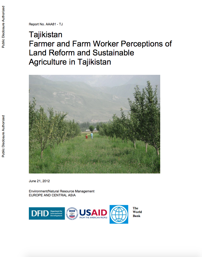Farmer and Farm Worker Perceptions of Land Reform and Sustainable Agriculture in Tajikistan cover image