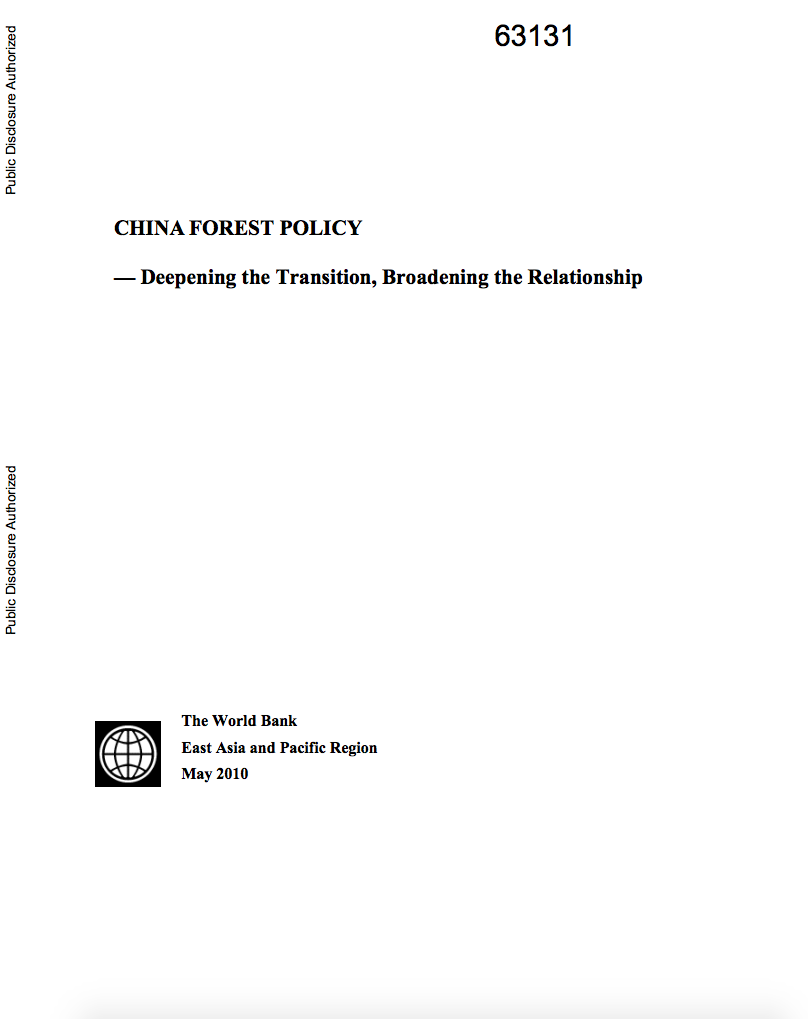 China Forest Policy : Deepening the Transition, Broadening the Relationship cover image
