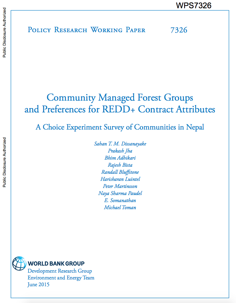 Community Managed Forest Groups and Preferences for REDD+ Contract Attributes cover image