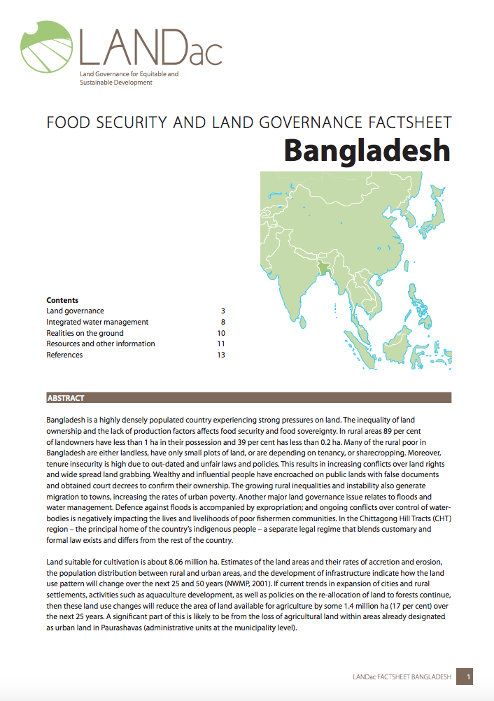 LandAc Bangladesh Factsheet – 2016 cover image