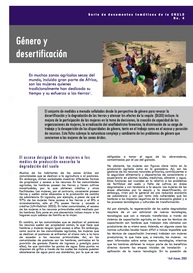 Género y desertificación cover image