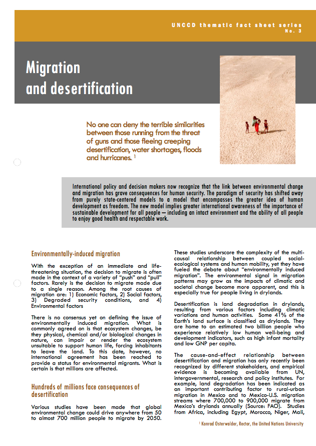 Migration et désertification cover image