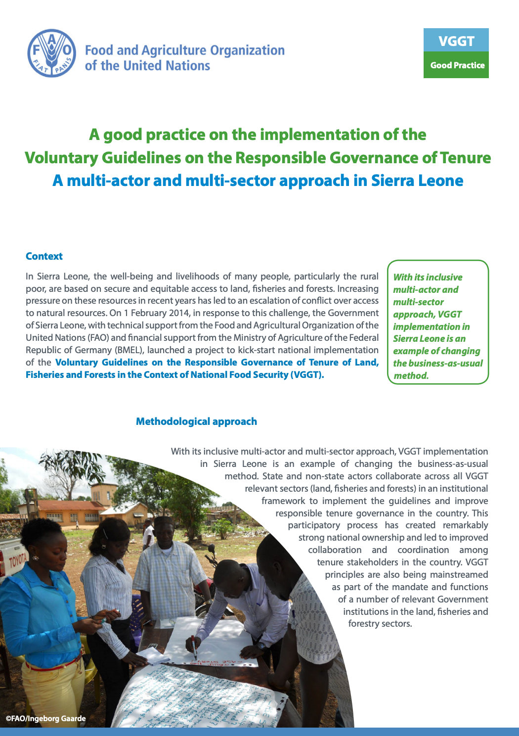 Screenshot 2019-02-14 at 14.01.45.A good practice on the implementation of the Voluntary Guidelines on the Responsible Governance of Tenure: A multi-actor and multi-sector approach in Sierra Leone cover image
