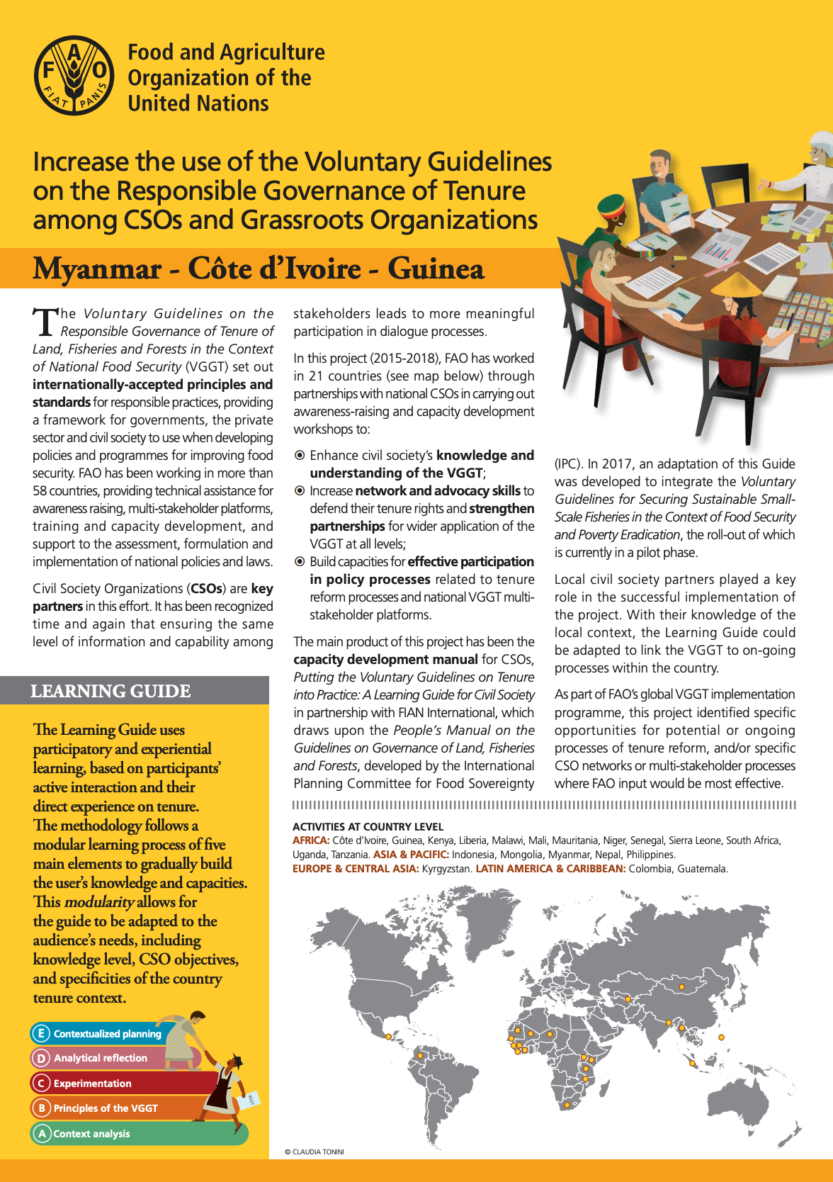 Increase the use of the Voluntary Guidelines on the Responsible Governance of Tenure among CSOs and Grassroots Organizations - Myanmar - Côte d’Ivoire - Guinea cover image