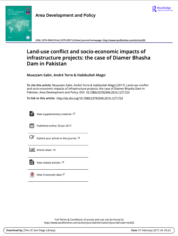Land-use conflict and socio-economic impacts of infrastructure projects: the case of Diamer Bhasha Dam in Pakistan