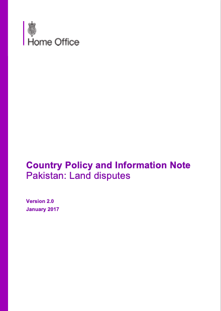 Country Policy and Information Note Pakistan: Land disputes