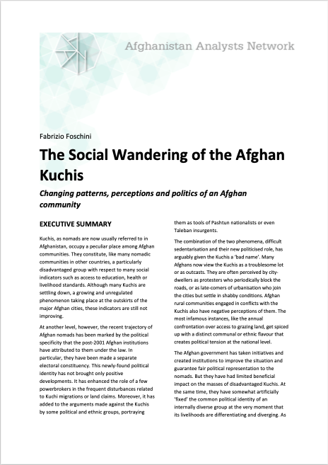 The Social Wandering of the Afghan Kuchis