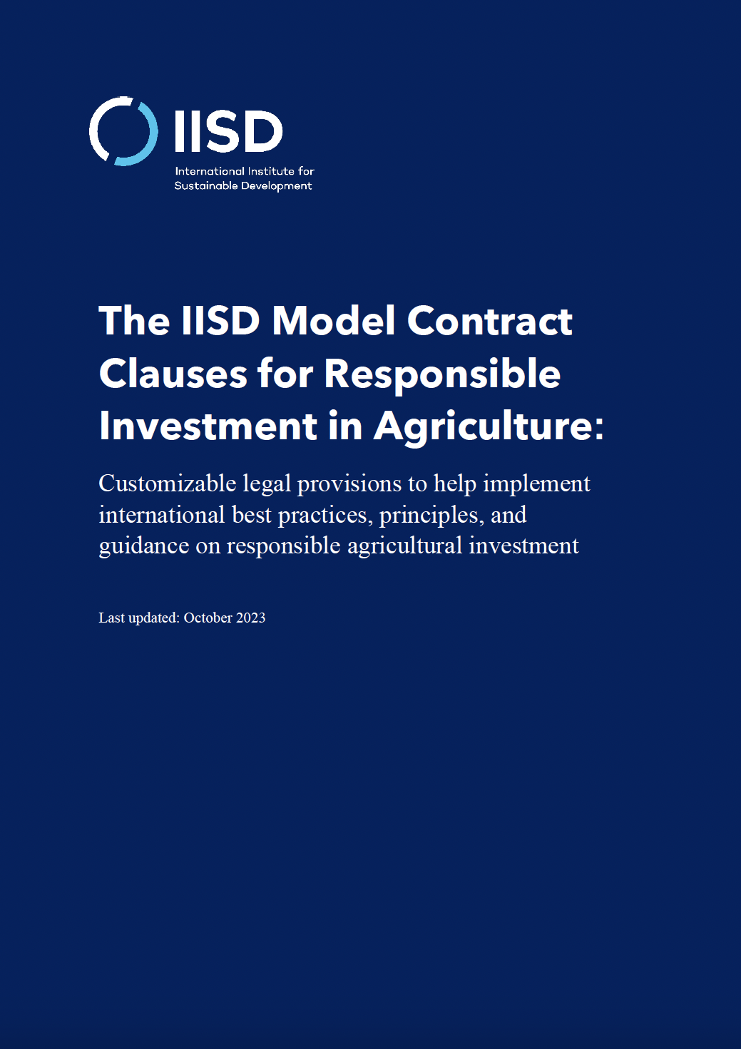 Model Contract Clauses for Responsible Investment in Agriculture