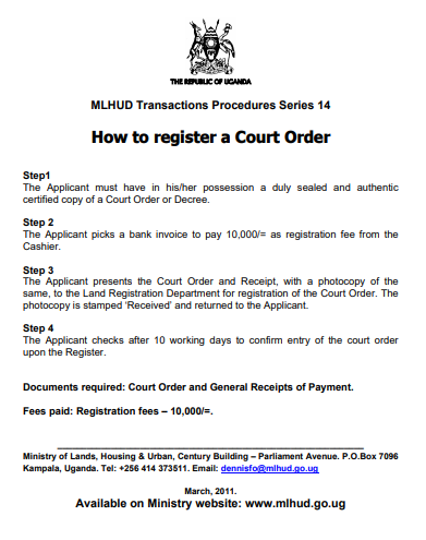 How to register a Court Order
