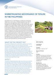 mainstreaming governance - philippines-fao