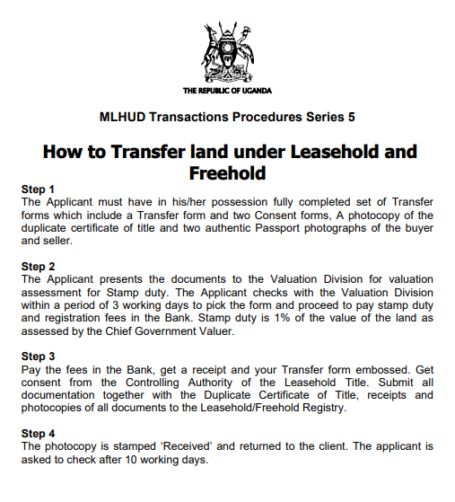 How to Transfer land under Leasehold and Freehold