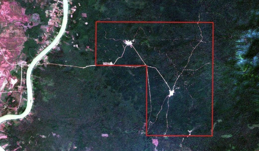 deforestation inside the area in Stung Treng’s O’Svay commune granted as an Economic Land Concession