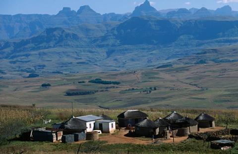 A rural homestead in KwaZulu-Natal, South Africa. Collart Hervé/Sygma via Getty Images