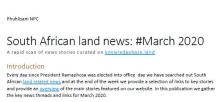 South African land news March 2020