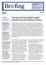 Access to farmland gets quick and dirty in sub-Saharan Africa cover image