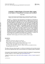 Cambodia’s Unofficial Regime of Extraction: Illicit Logging in the Shadow of Transnational Governanc