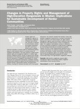 Changes in Property Rights and Management of High-Elevation Rangelands in Bhutan: Implications for S