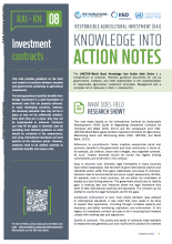 Responsible Agricultural Investment (RAI): Knowledge into Action Notes series - 8 - Investment Contracts cover image