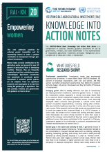 Responsible Agricultural Investment (RAI): Knowledge into Action Notes series - 20 - Empowering women cover image