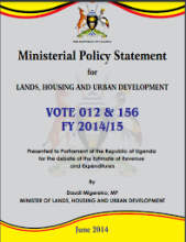 Ministerial Policy Statement for LANDS, HOUSING AND URBAN DEVELOPMENT