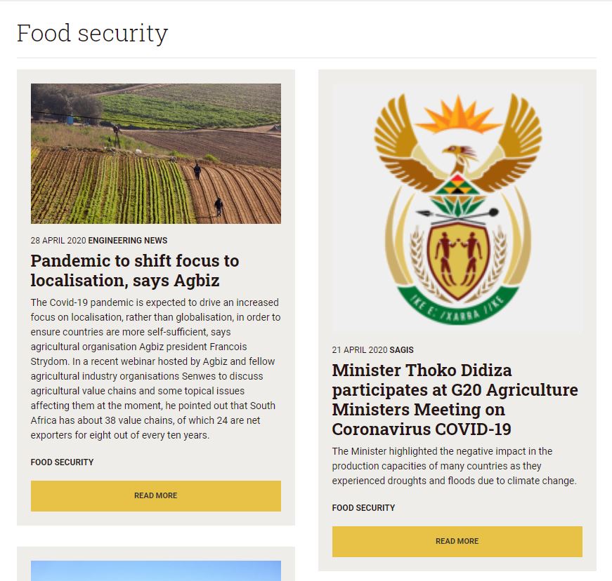 Land News South Africa Food Security 31 March 26 April Land Portal